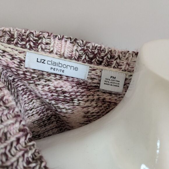 Liz Claiborne Petite M Marled Knit Cardigan – Cotton – Button Front - Picture 6 of 7